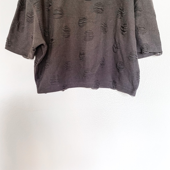 Zara Distressed Oversized Crew Neck Sweater - Picture 4 of 6